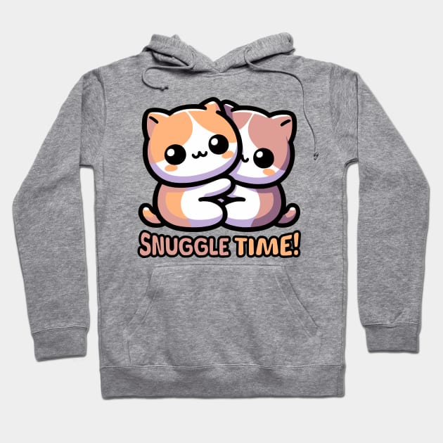 Snuggle Time!! Cute Cuddle Cats Hoodie by Cute And Punny